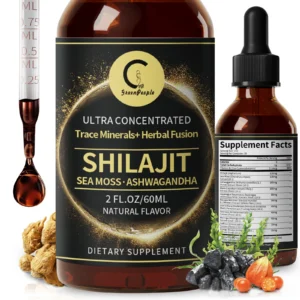 Shilajit Liquid Drops with Sea Moss, Ashwagandha, Maca, Moringa Liquid Vitamins